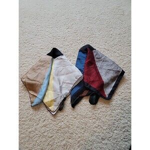 Ashear Vintage Nine Color All Silk 18" Square Medallion Center Italian scarves